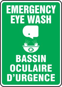EMERGENCY EYE WASH (BILINGUAL FRENCH)