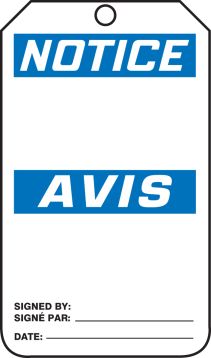 NOTICE BLANK HEADER (BILINGUAL FRENCH - AVIS)