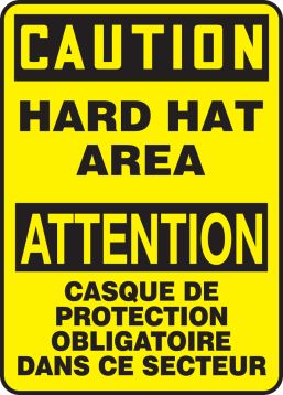 CAUTION HARD HAT AREA