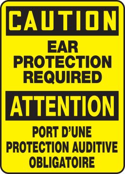CAUTION-EAR PROTECTION REQUIRED (BILINGUAL FRENCH)
