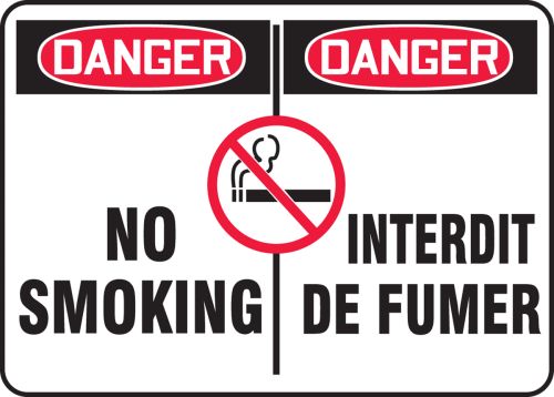 DANGER-NO SMOKING (BILINGUAL FRENCH)