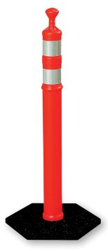 Tube Style w/ 12-lb. base & (2) 3”W reflective bands<BR><BR> Cone Style w/ 16-lb. base & (4) 4”W reflective bands
