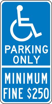 PARKING ONLY MINIMUM FINE $250 (w/graphic) (CALIFORNIA)
