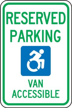 New York Specific Handicapped Parking Sign: Reserved Parking - Van Accessible
