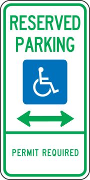 (DELAWARE) RESERVED PARKING PERMIT REQUIRED (W/GRPAHIC) (DOUBLE ARROW)
