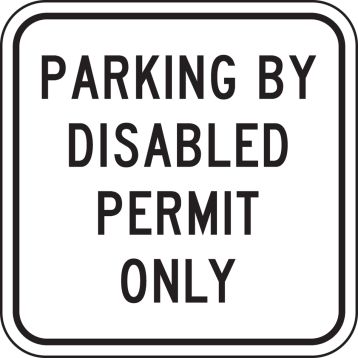 (FLORIDA) PARKING BY DISABLE PERMIT ONLY
