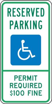 (MONTANA) RESERVED PARKING PERMIT REQUIRED $100 FINE (W/GRAPHIC)