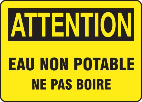 ATTENTION EAU NON POTABLE NE PAS BOIRE (FRENCH)