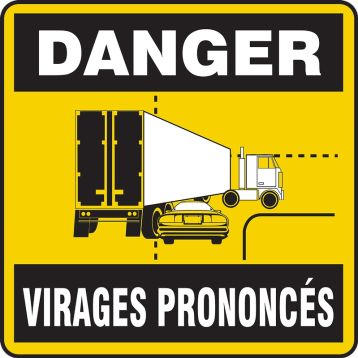 Traffic Safety Sign: Danger - Wide Turns