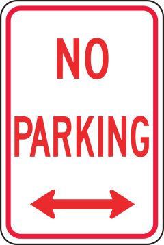 NO PARKING <----->