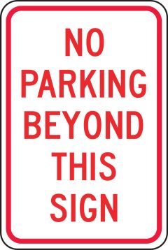 NO PARKING BEYOND THIS SIGN