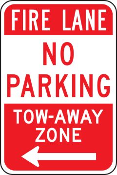 FIRE LANE NO PARKING TOW-AWAY ZONE <-----