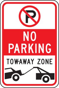 Tow-Away Zone No Traffic Parking Sign FRP161