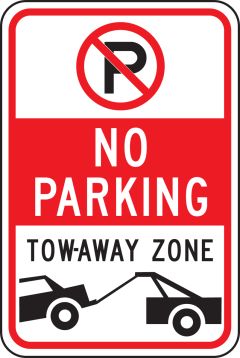(NO PARKING SYMBOL) NO PARKING TOW-AWAY ZONE (W/GRAPHIC)