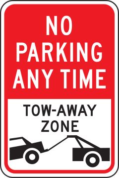 NO PARKING ANY TIME TOW-AWAY ZONE (W/GRAPHIC)