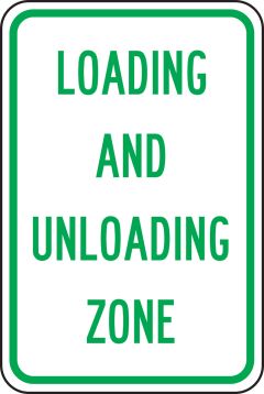 LOADING AND UNLOADING ZONE (GREEN/WHITE)