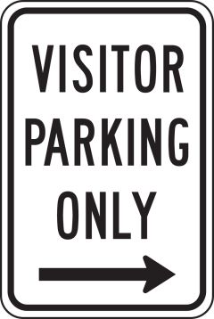 VISITOR PARKING ONLY ---->