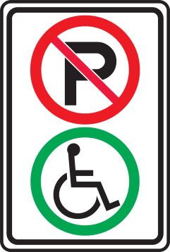 NO PARKING DISABLED ONLY (GRAPHICS)