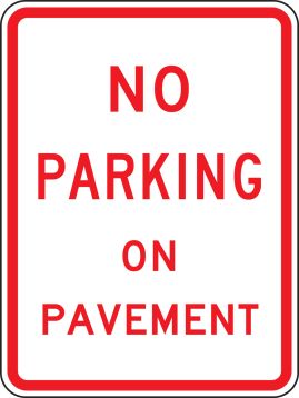 NO PARKING ON PAVEMENT