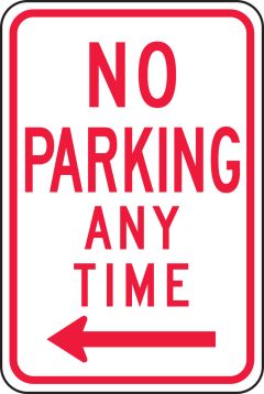 NO PARKING ANY TIME <------