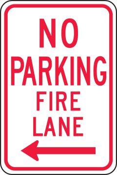 NO PARKING FIRE LANE <------