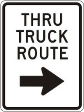 THRU TRUCK ROUTE, RIGHT ARROW