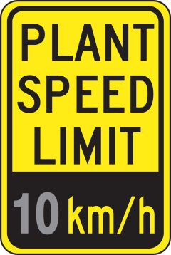 PLANT SPEED LIMIT ___ KM/H