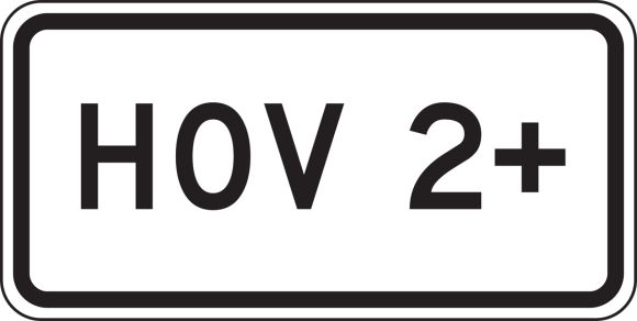 Traffic Sign, Legend: HOV 2+