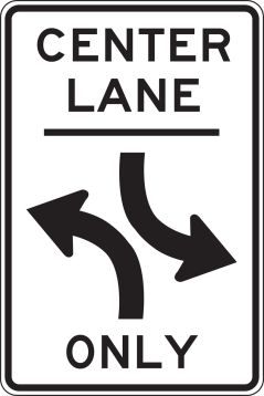 CENTER LANE (TWO WAY LEFT TURN) ONLY