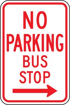 NO PARKING BUS STOP (ARROW RIGHT)