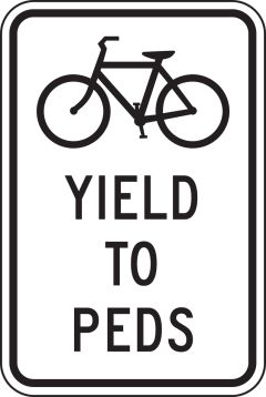 Yield To Peds Bicycle & Pedestrian Sign FRR709