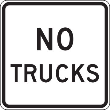 Traffic Sign, Legend: NO TRUCKS