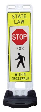 STATE LAW STOP FOR PEDESTRIANS WITHIN CROSSWALK