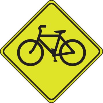 Combined Bicycle/Pedestrian Crossing Fluorescent Yellow-Green Sign