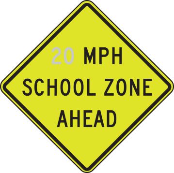 __ MPH SCHOOL ZONE AHEAD