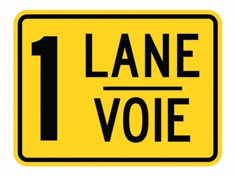 1 LANE / VOIE (BILINGUAL FRENCH)