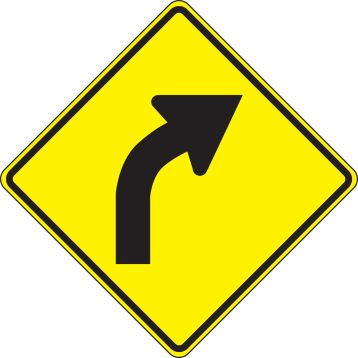 (RIGHT CURVE ARROW PICTORIAL)