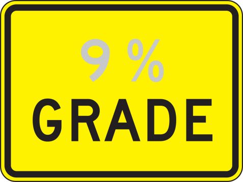 Traffic Sign, Legend: __% GRADE