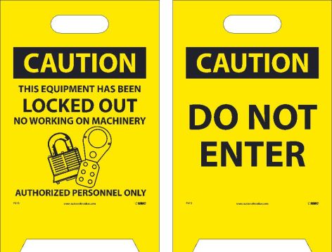 CAUTION DO NOT ENTER DOUBLE-SIDED FLOOR SIGN