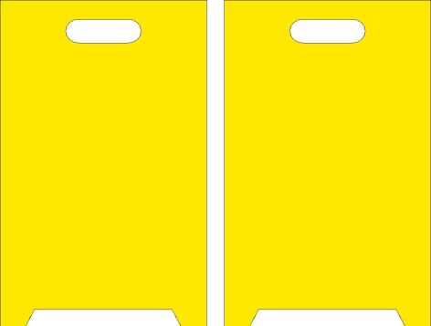 BLANK YELLOW DOUBLE-SIDED FLOOR SIGN
