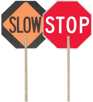 Traffic Sign, Legend: <BR> 18" HIGH INTENSITY ALUMINUM PADDLE SIGN