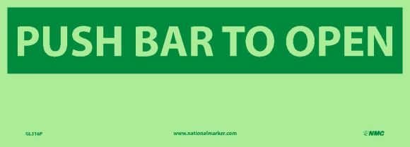PUSH BAR TO OPEN SIGN