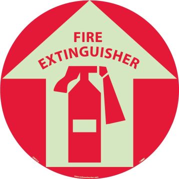 FIRE EXTINGUISHER GLOW WALK ON FLOOR SIGN