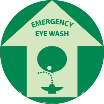 EMERGENCY EYE WASH GLOW WALK ON FLOOR SIGN