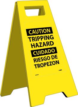 CAUTION TRIPPING HAZARD - BILINGUAL HEAVY DUTY FLOOR STAND