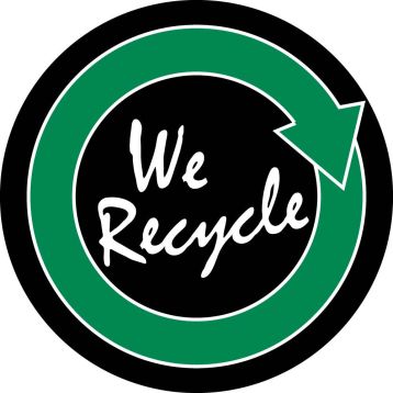 WE RECYCLE HARD HAT EMBLEM