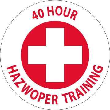 40 HOUR HAZWOPER TRAINING HARD HAT LABEL