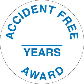 ACCIDENT FREE & YEARS AWARD HART HAT EMBLEM