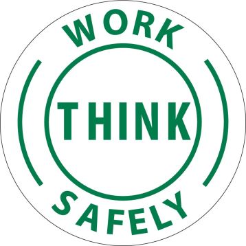 WORK THINK SAFELY HARD HAT EMBLEM
