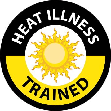 HEAT ILLNESS TRAINED HARD HAT LABEL